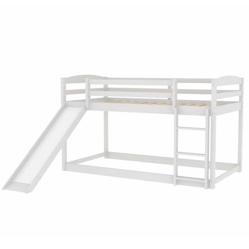 Whisen Twin over Twin Bunk Bed with Convertible Slide and Ladder