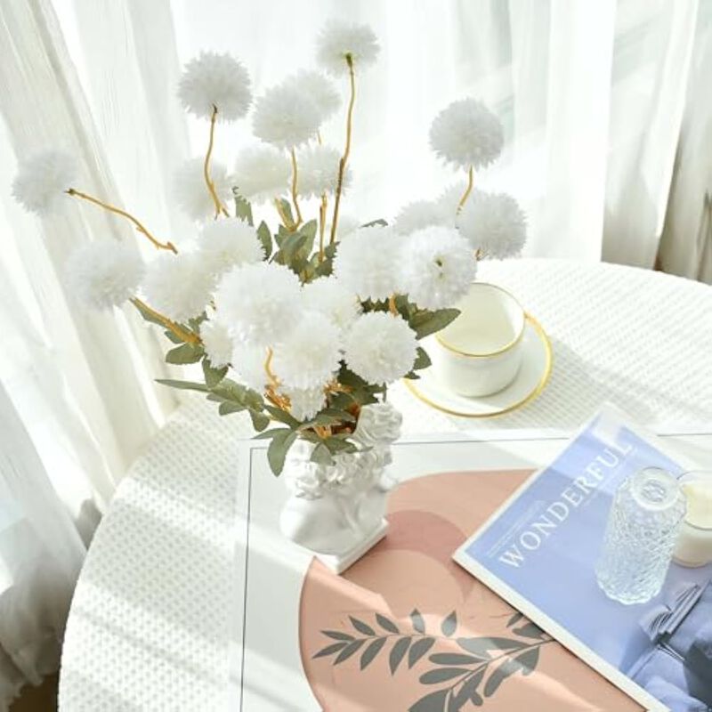 Ivory Artificial Chrysanthemum Flower Stems Wedding Centerpiece Decor image number 3