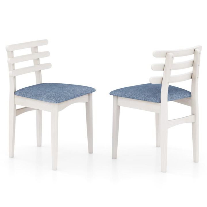 Hivvago Fabric Kitchen Side Chairs with Rubber Wood Frame and Padded Seat