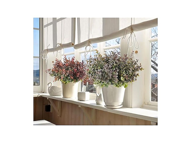 8 Bundles Artificial Greenery Plants Stems Outdoor Fake Eucalyptus Boxwood Vase image number 2
