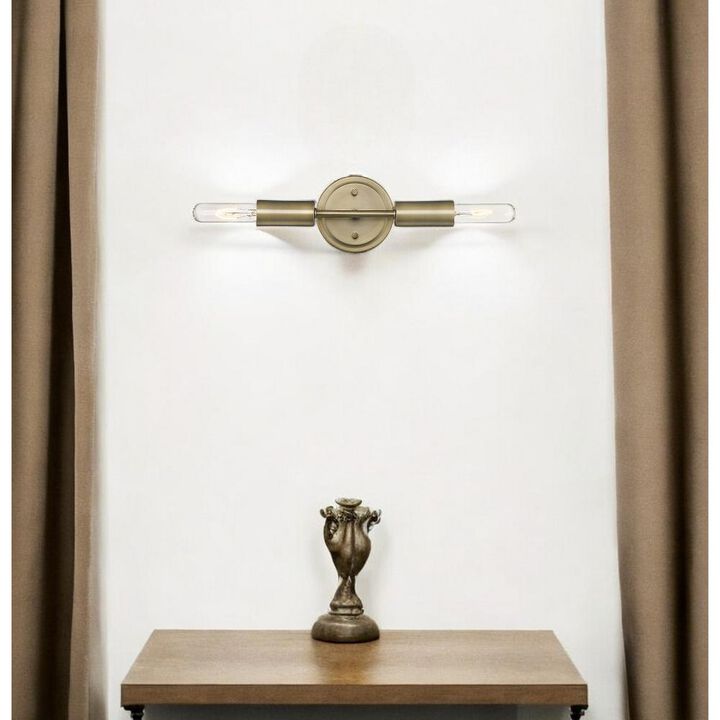 Hivvago Two Light Dull Gold Narrow Bulb Wall Light