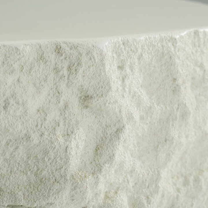 Modrest Quarry - Modern Off-White Round Coffee Table