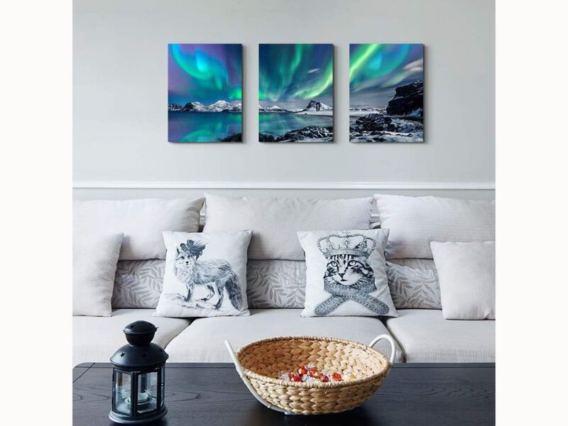 3-Piece Aurora Canvas Wall Art &ndash; Rustic Farmhouse Scenery Prints for Bedroom, Living Room & Office, Framed 12&times;16