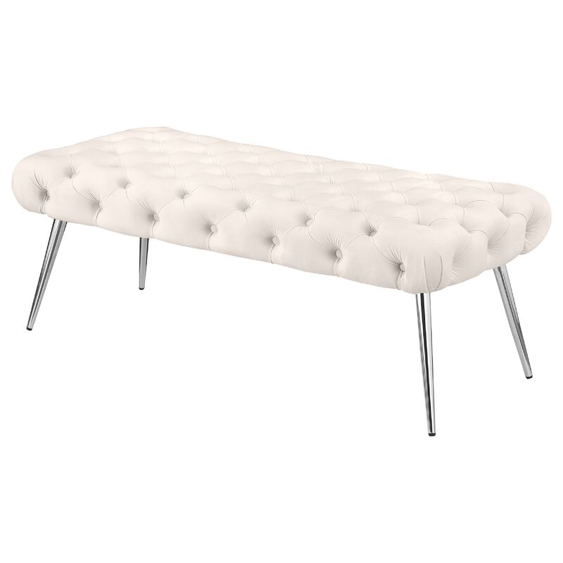 Lila Bench, Foam Seat, Button Tufted, Chrome Legs image number 4