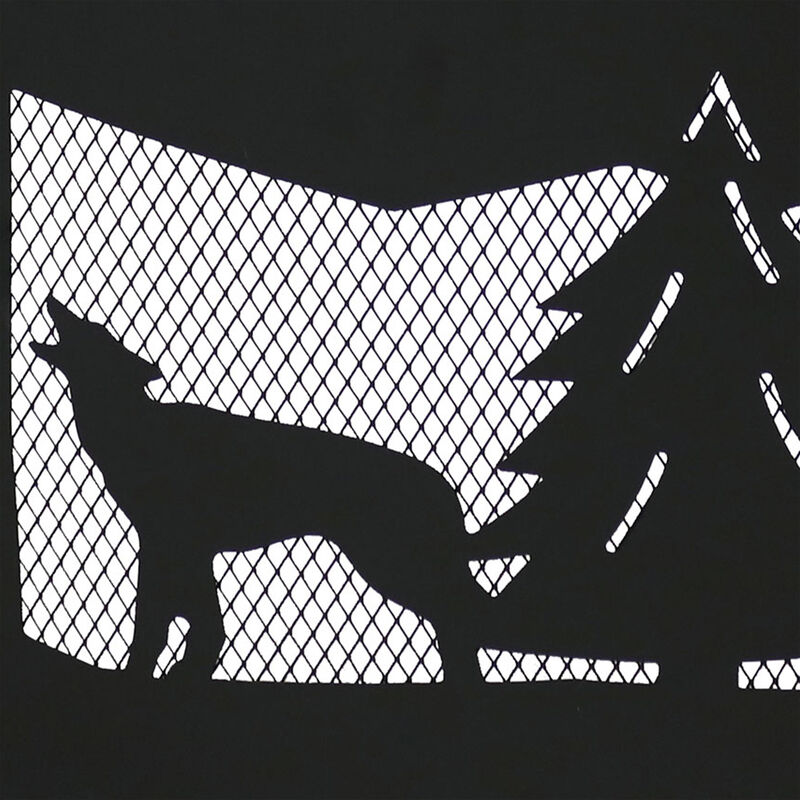 Sunnydaze 36 in Forest Wilderness Steel Fire Pit Ring - Black