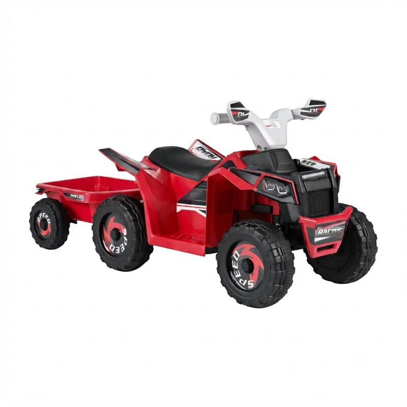Kids 6V Ride On ATV Quad Car with Detachable Trailer for Outdoor Play image number 0