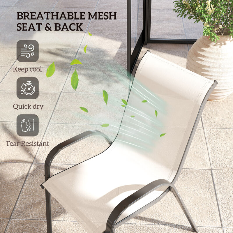 Hivvago 4-Piece Patio Dining Chair Set with High Back image number 4
