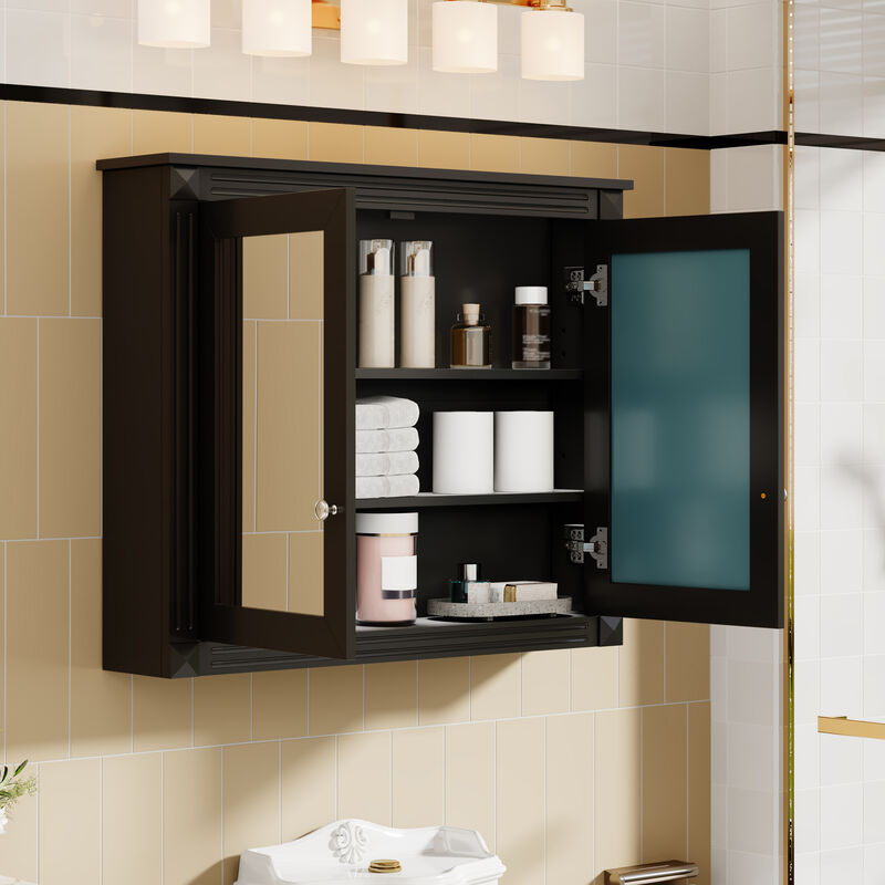 ELEMENT ACE Stylish Wall-Mounted Mirror Cabinet with Adjustable Shelves image number 3
