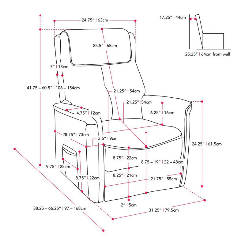 CorLiving Power Lift Recliner Medium Grey