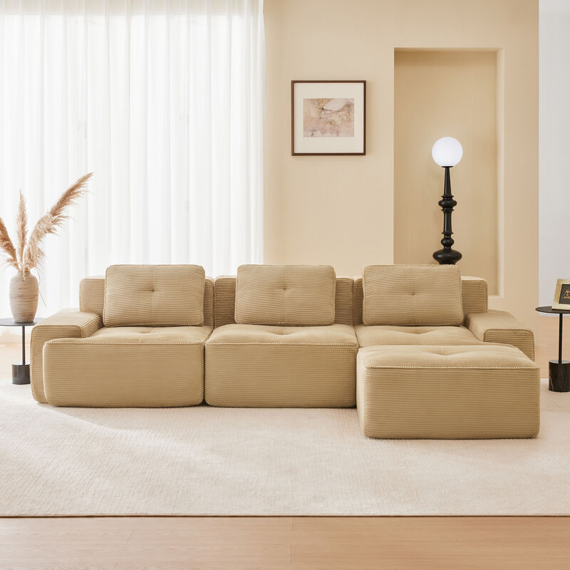 Jonvar 117" Modern L-Shaped Modular Sectional image number 2