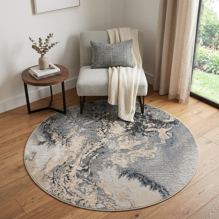 HomeRoots Abstract Round Rug