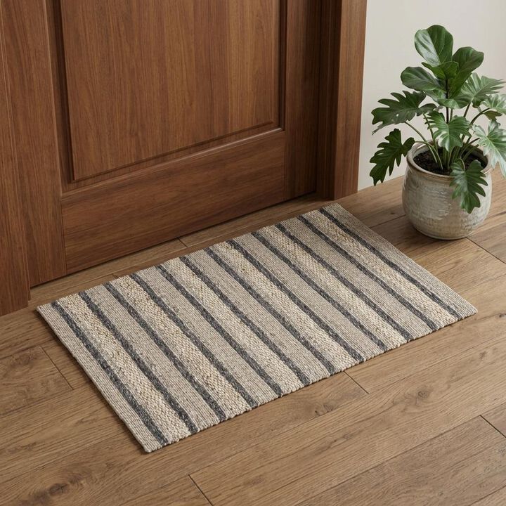 HomeRoots Wool Striped Hand Woven Area Rug