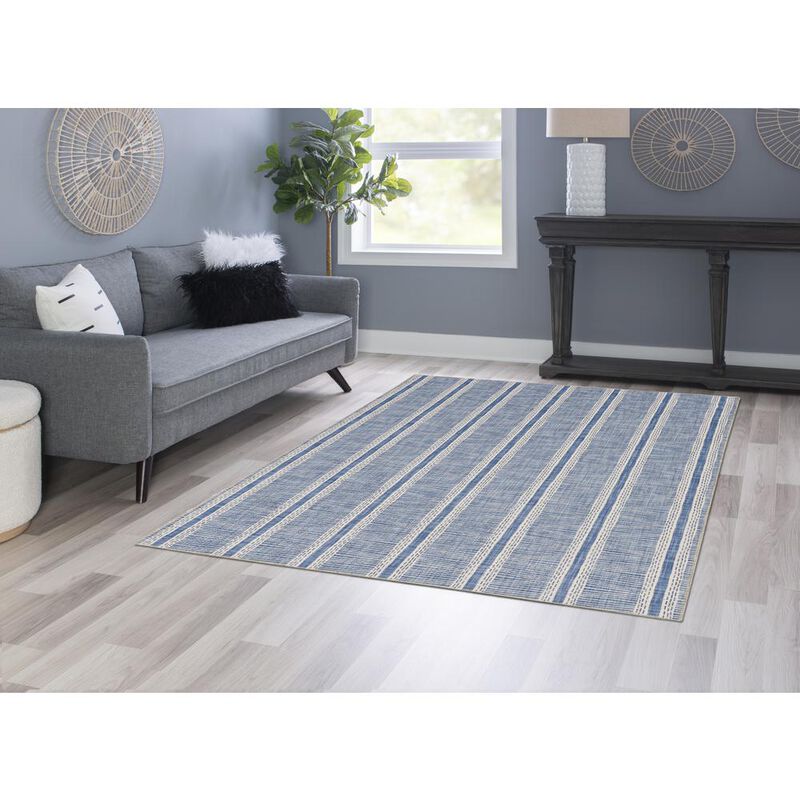 Linon Washable Wallen Ivory/Blue, Rug image number 5