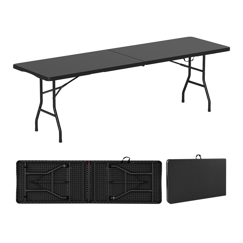 Portable Folding Table 350 LBS Fold-in-Half Table with HDPE Tabletop