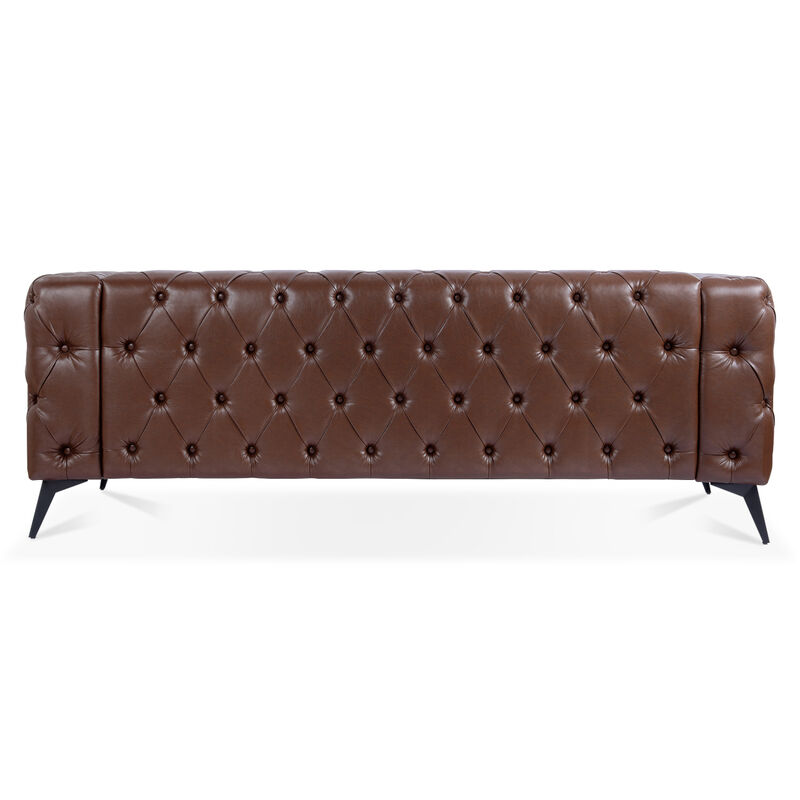 84.06Inch Width Traditional Square Arm removable cushion 3 seater Sofa