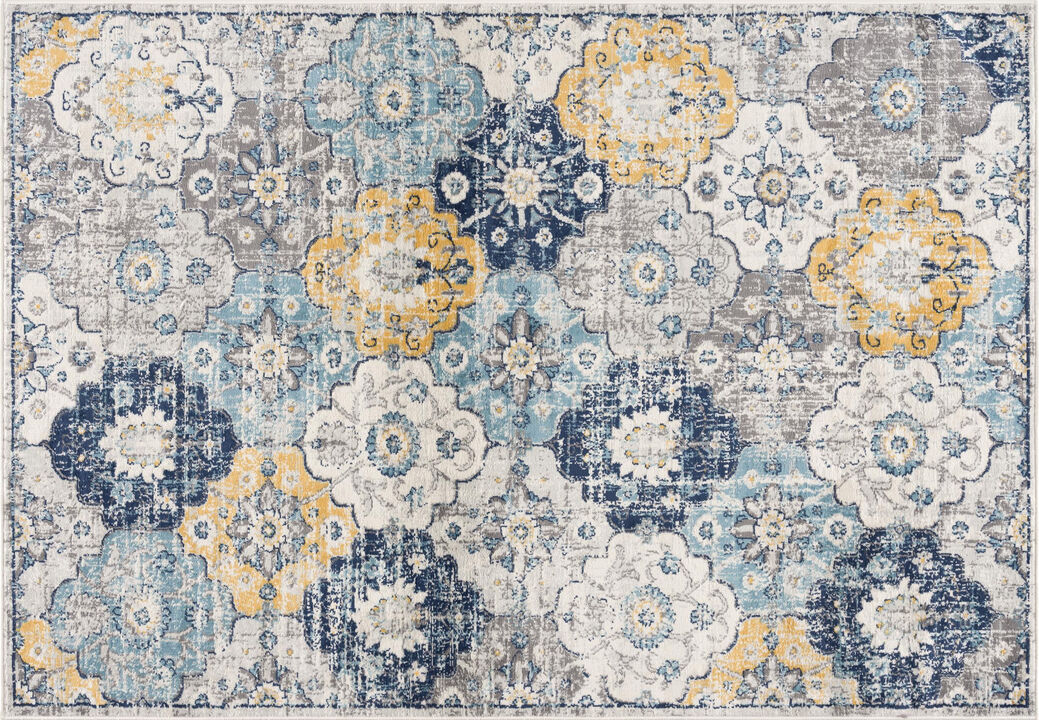 HomeRoots Floral Medallion Area Rug