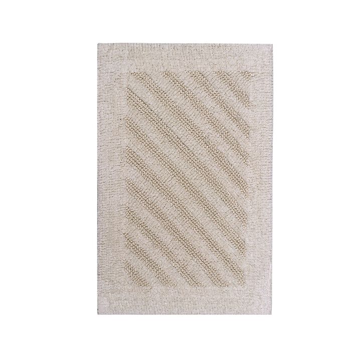 Knightsbridge Shooting Star 220 GSF Reversible Bath Rug 20 x 30 - Ivory