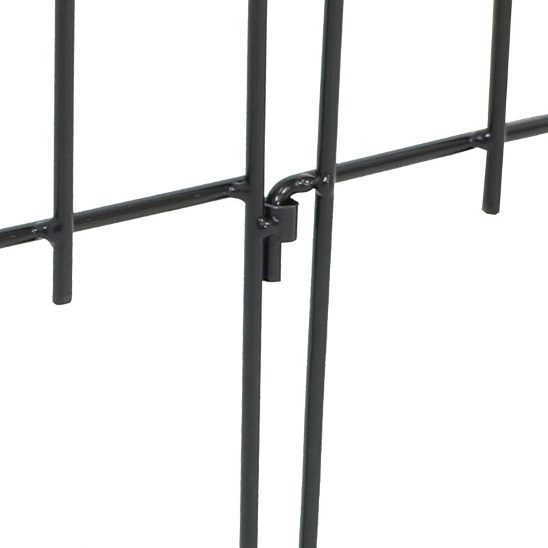 Sunnydaze 5-Piece Bayonne Steel Finial Garden Border Fencing - 8 ft - Black image number 4