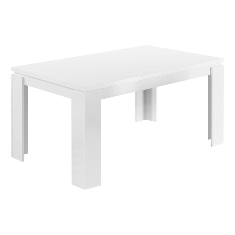 Dining Table, 60 Rectangular, Kitchen, Dining Room, White Laminate