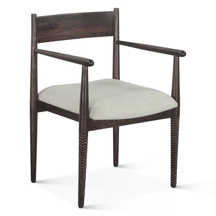 World Interiors Provence 22" Upholstered Dining Chair in Dark Sienna