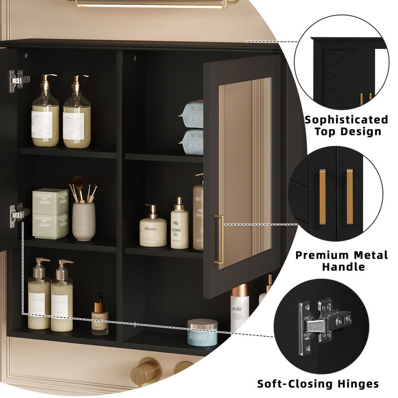 ELEMENT ACE Versatile Wall Mounted Medicine Cabinet with Adjustable Shelves and Soft Close Doors for Modern Bathroom Storage Solutions image number 3