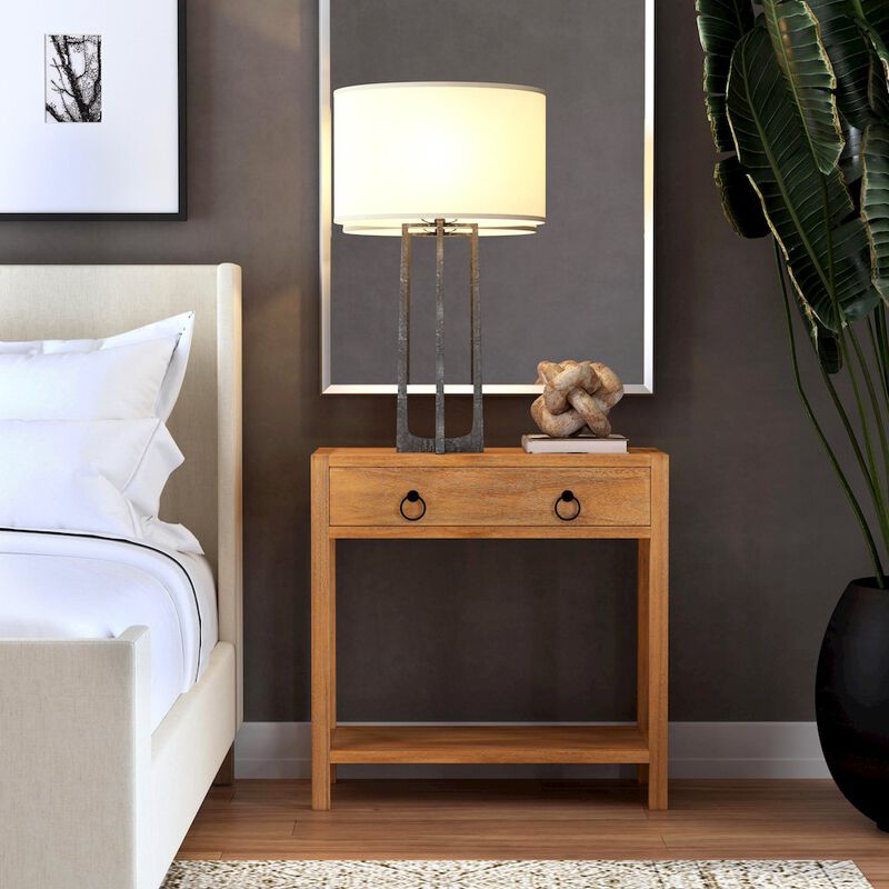 Butler Specialty Lark 30 Wood 1-Drawer Nightstand, Light Brown