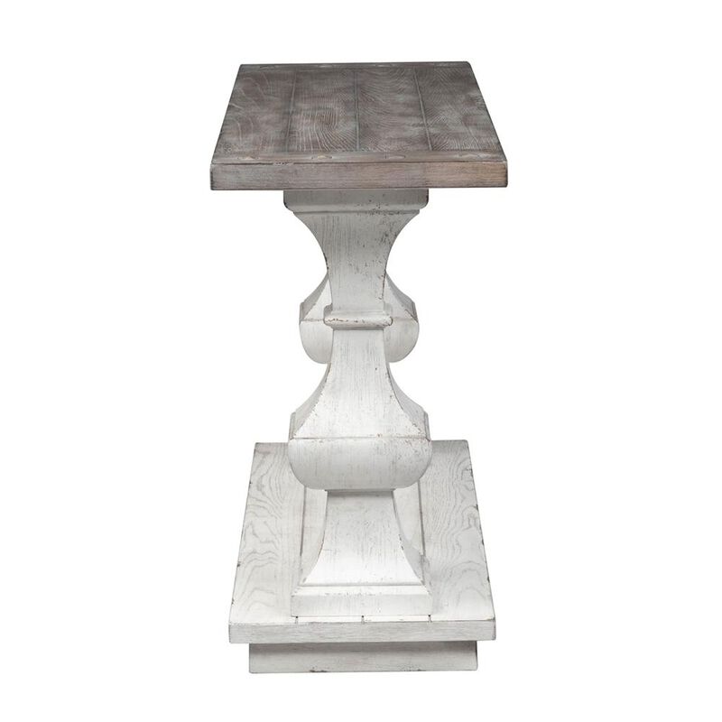 Liberty Furniture Sedona Sofa Table in Heavy Distressed White w/ Gravel Top image number 3