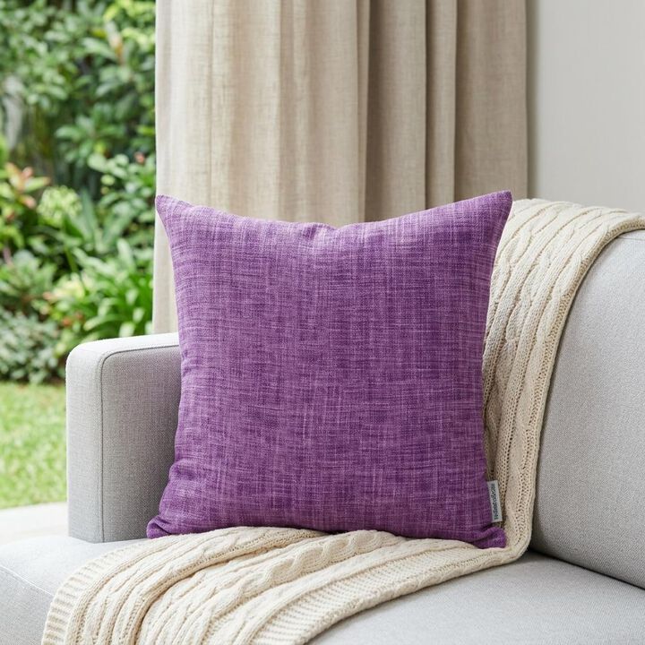 HomeRoots 18" Purple Weave Cotton Throw Pillow