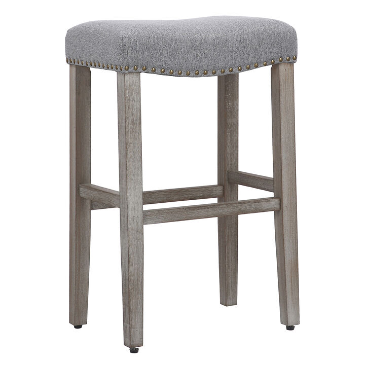 WestinTrends 29" Upholstered Backless Saddle Seat Bar Stool