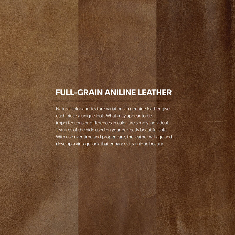 Livingston 76 inch Wide Mid-Century Modern Sofa in Caramel Brown Top Grain Genuine Leather image number 9