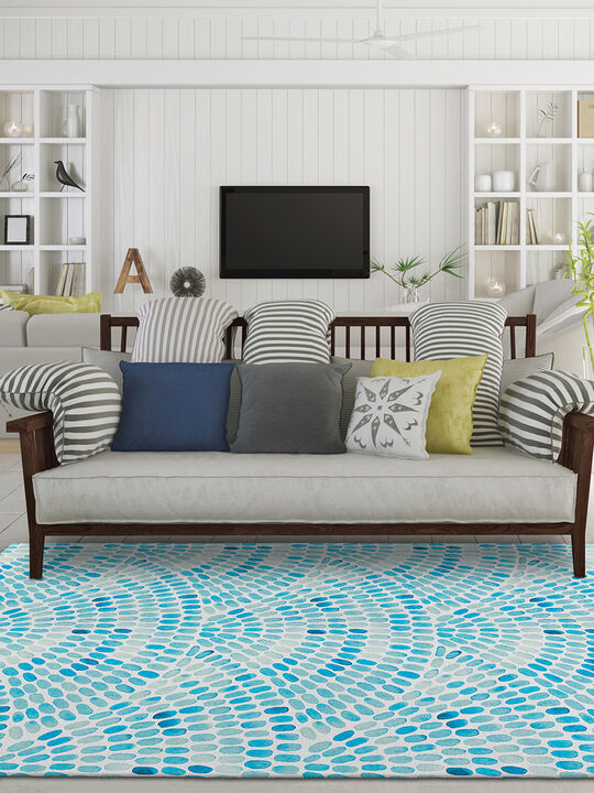 Seabreeze SZ7 Teal 3' x 5' Rug