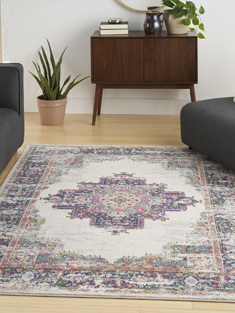 Passion PSN03 Ivory/Blue 5'3" x 7'3" Rug image number 6