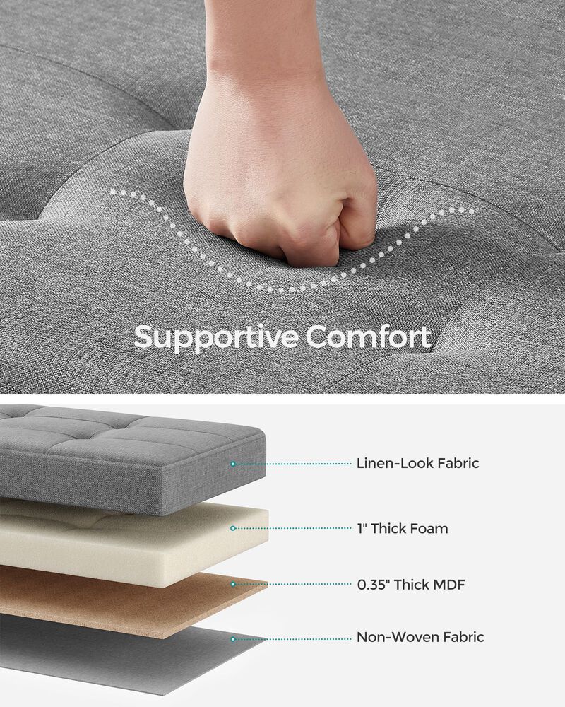 Storage Ottoman Bench for Bedroom, Living Room, or Entryway