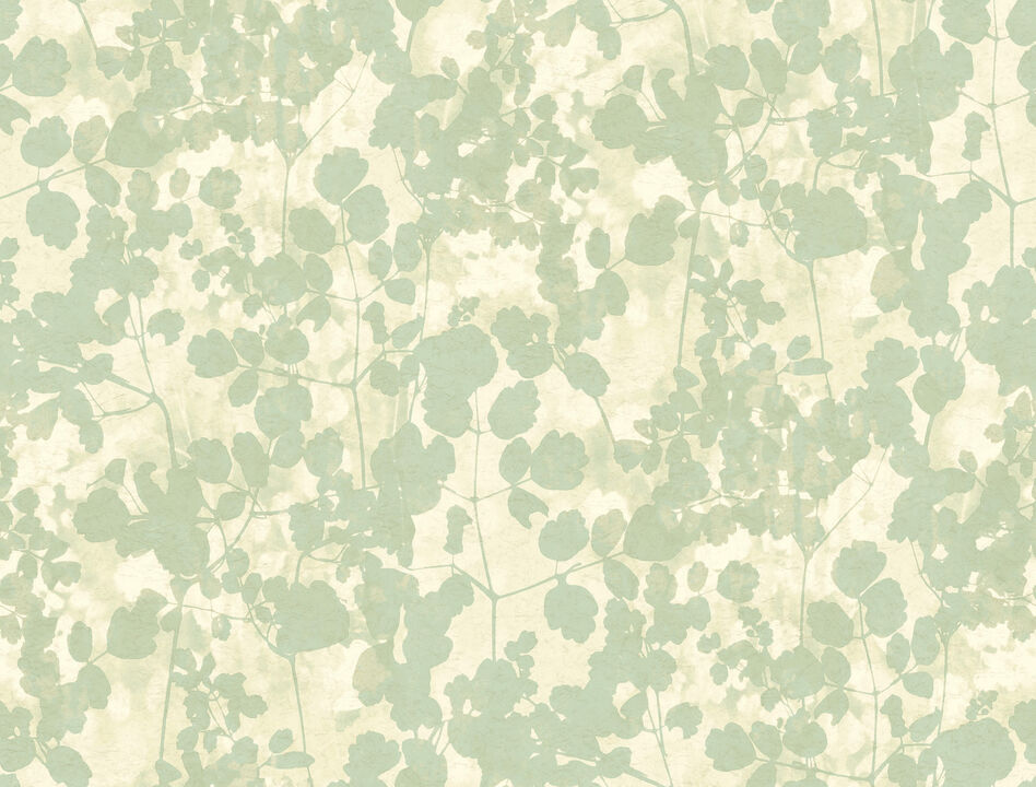 Pressed Leaves Green Wallpaper