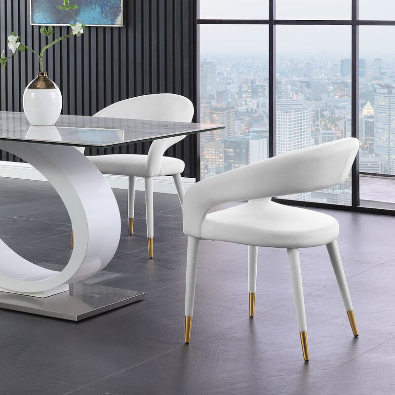 Meridian Furniture Destiny Cream Velvet Dining Chair