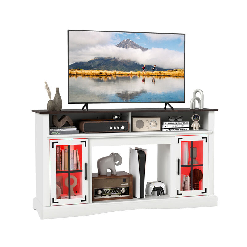 Modern TV Stand with Built-In LED Lighting and Remote Control image number 6