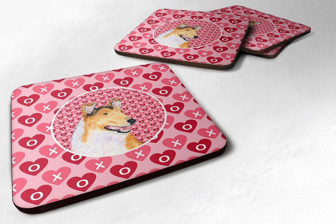 Caroline's Treasures SS4470FC Collie Smooth Foam Coasters (Set of 4), 3.5 H x 3.5 W, Multicolor