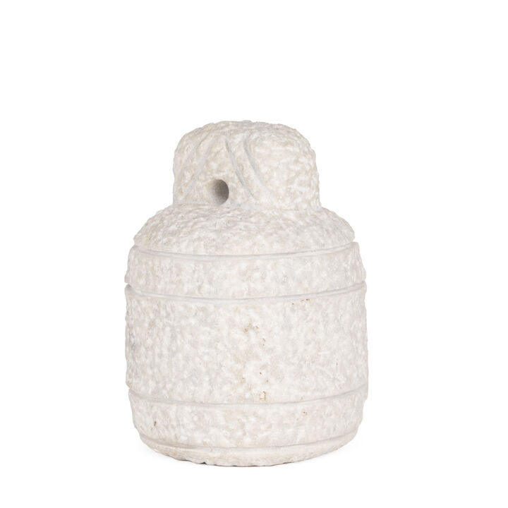 HomeRoots 8" White Marble Door Stop