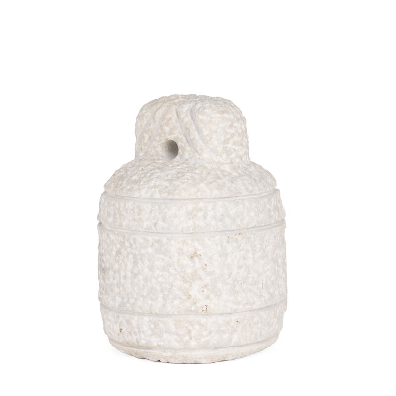 HomeRoots 8" White Marble Door Stop image number 0