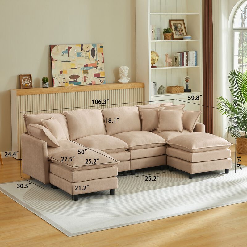 Cusppo Chenille Cloud Modular Sectional Sofa image number 9