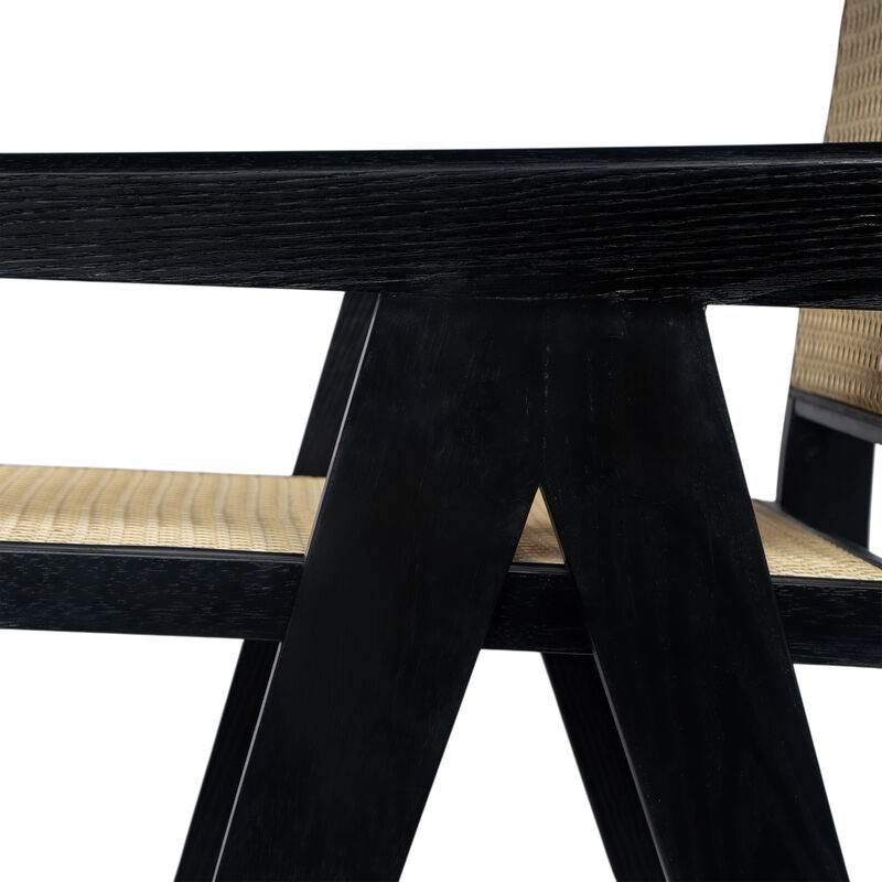 Merax Cream Woven Cane Plastic Backrest Bar Stool