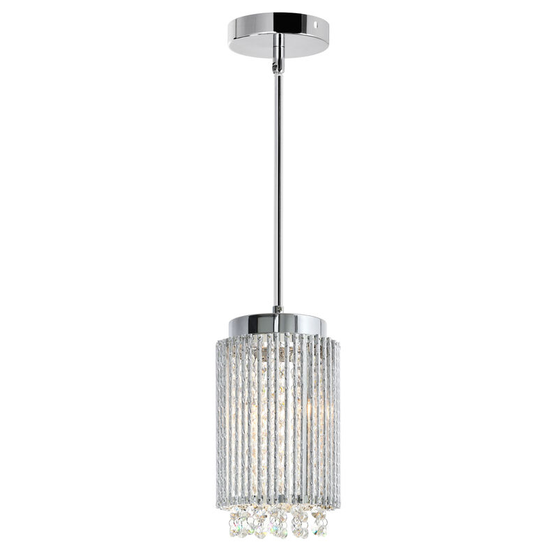 Claire 2 Light Drum Shade Mini Pendant With Chrome Finish