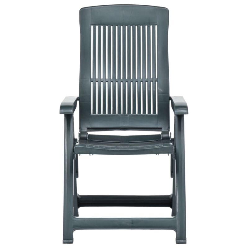 vidaXL Garden Reclining Chairs 2 pcs Plastic Green