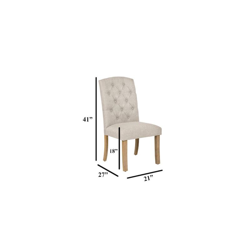 Best Quality Furniture Beige Dining Chairs Wood Legs In Beige Color