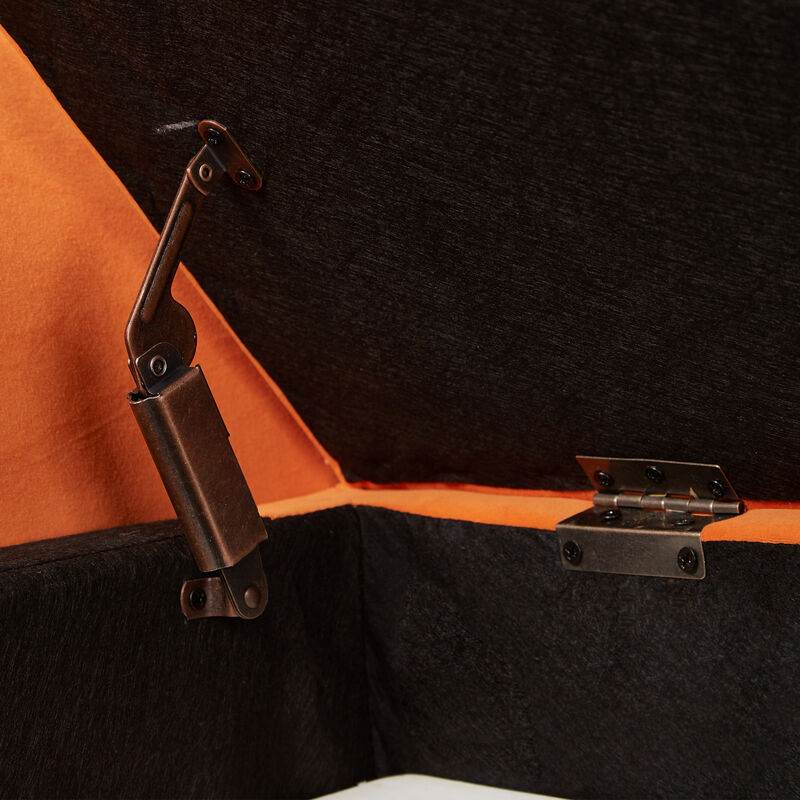 Streamdale 51.5'' Bed Bench With Storage Orange Velvet image number 3