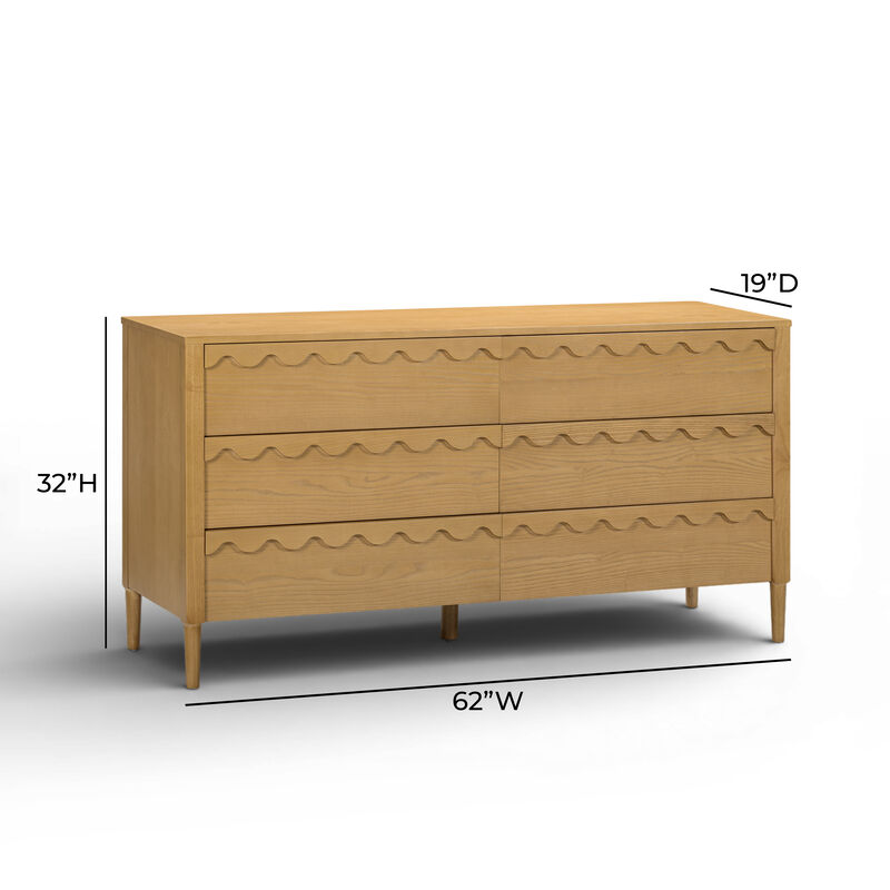 Oodle Walnut 6 Drawer Dresser image number 6