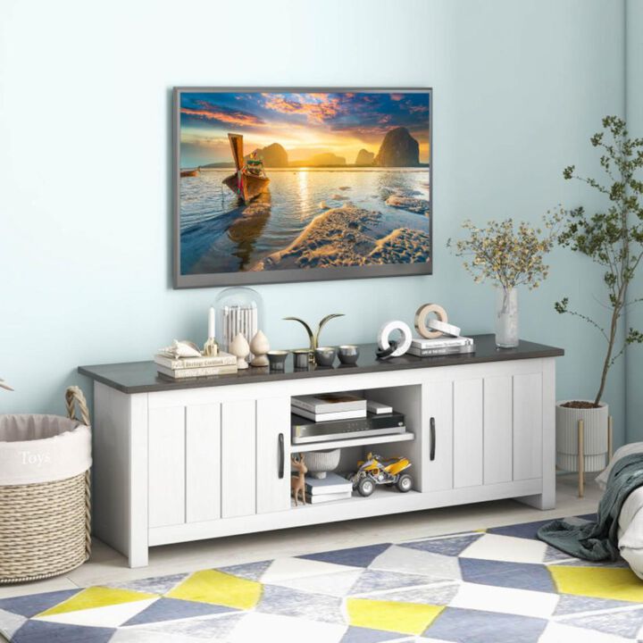 Hivvago TV Stand with 2 Cabinets and Open Shelves for TVs up to 65 Inch