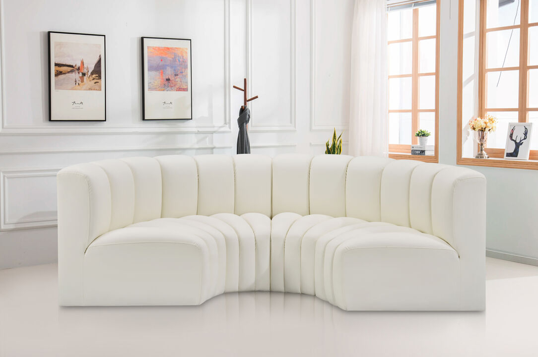 Meridian Furniture Arc Cream Vegan Leather Modular Sofa
