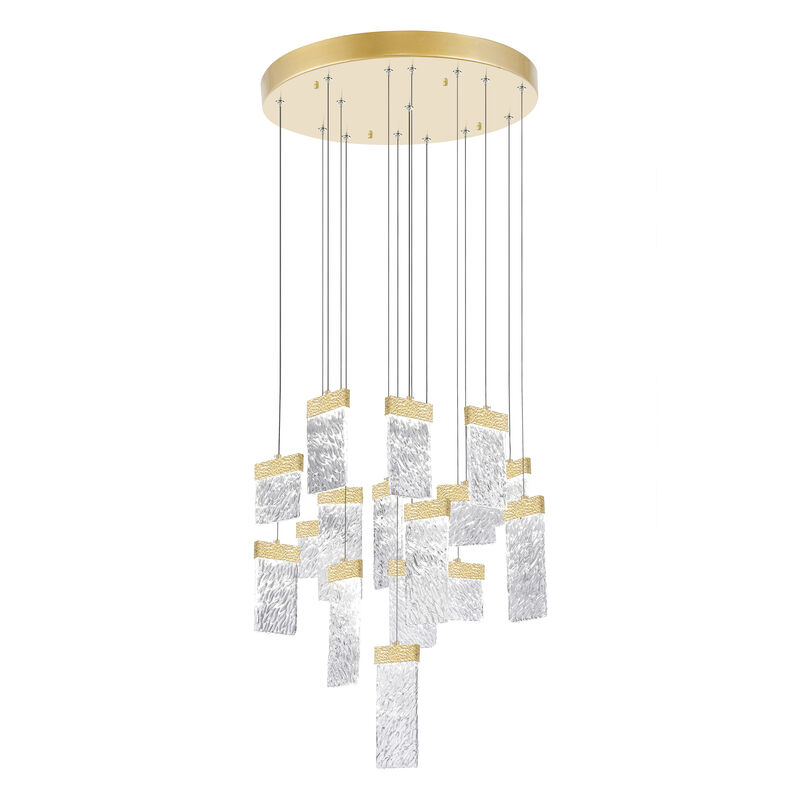 Carolina LED Chandelier With Gold Leaf Finish