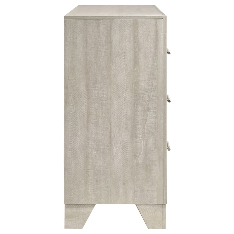 Qanto Wide Dresser with 6 Drawers, Rustic Cream Wood image number 5